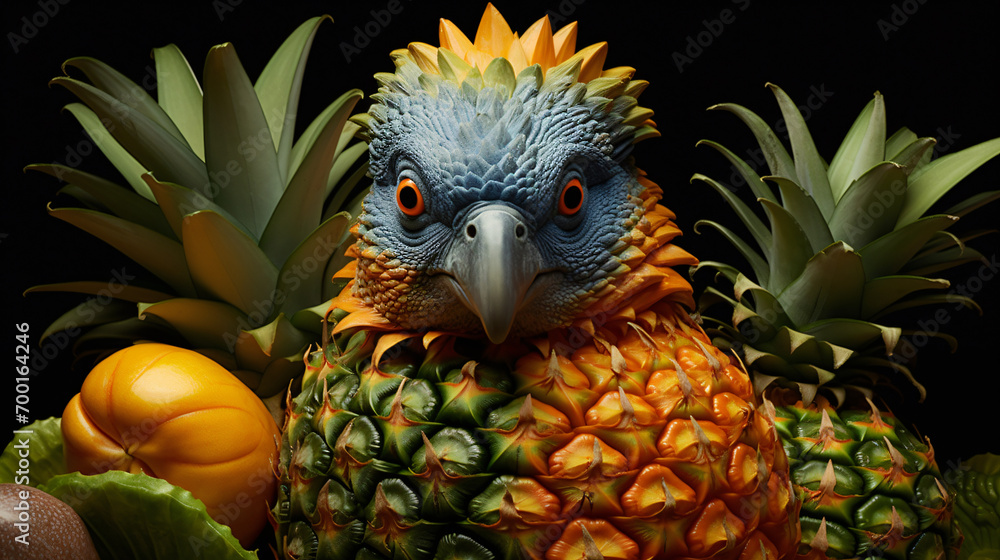 Obraz premium Realistic Fruits and animals mixed together