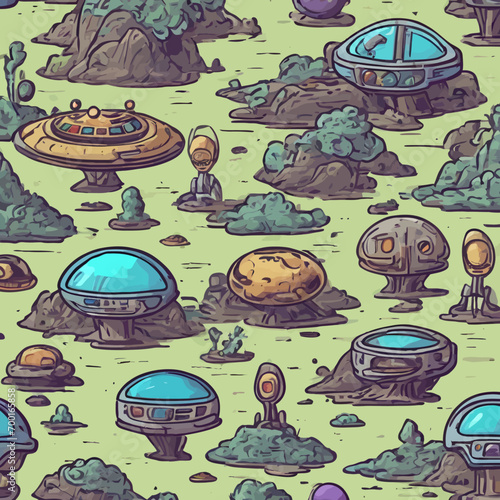 Alien Island Icon EPS Format Design Very Cool 