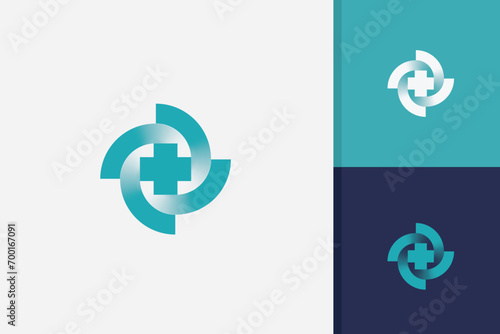 cross circle logo design icon vector template