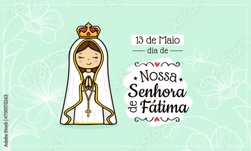 Vector hand drawn Nossa Senhora de Fatima illustration - Divine Visions: Artistic Expressions of Our Lady of Fatima - Sacred Beauty: Exploring Art Depicting Our Lady of Fatima