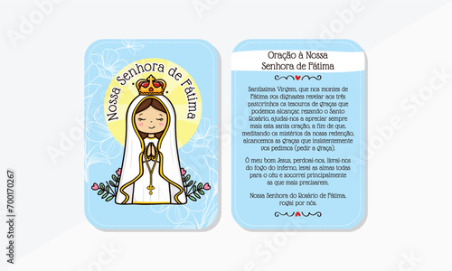 Vector hand drawn Nossa Senhora de Fatima illustration - Divine Visions: Artistic Expressions of Our Lady of Fatima - Sacred Beauty: Exploring Art Depicting Our Lady of Fatima