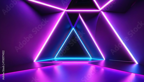 A room with neon lights