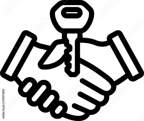 Hand Key Line Icon