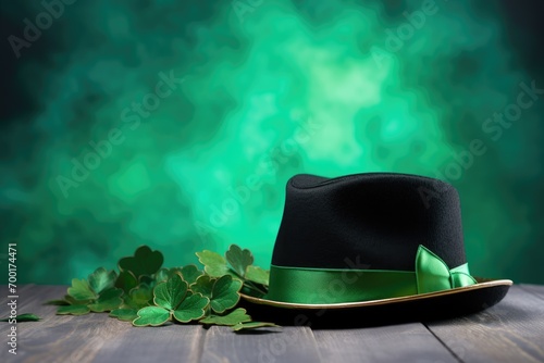 Green Leprechaun Hat background. St. Patrick's Day Concept. Green dwarf hat Illustration for web, poster, print, wallpaper.