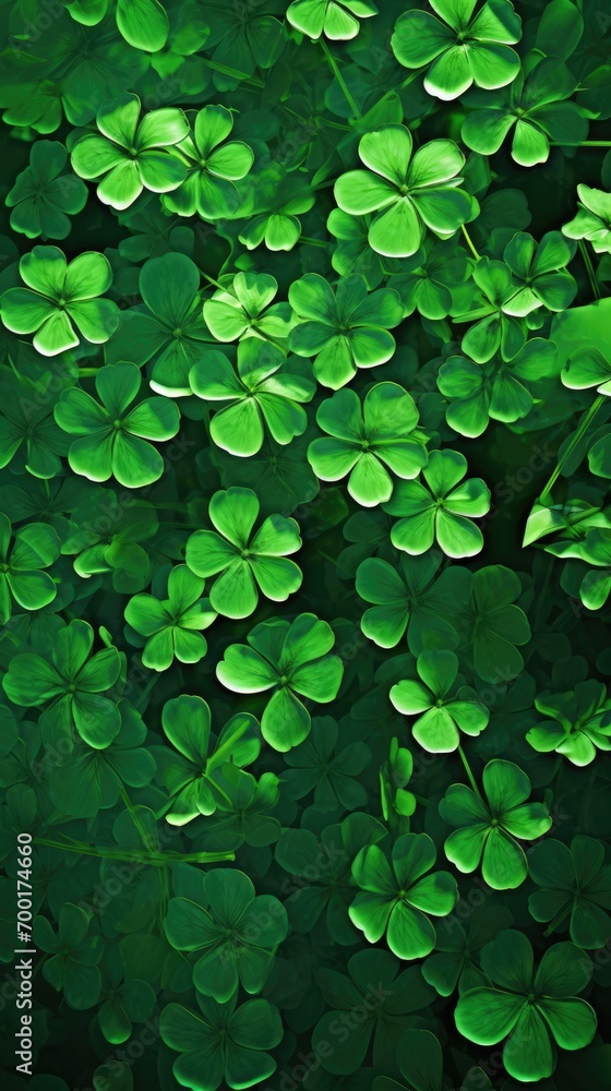 Green shamrock clover leaves background. Saint Patrick's day concept. Clovers illustration, print for background, wallpaper, template, web, poster, greeting card, invitation.. Green shamrock clover leaves background. Saint Patrick's day concept. Clovers illustration, print for background, wallpaper, template, web, poster, greeting card, invitation..