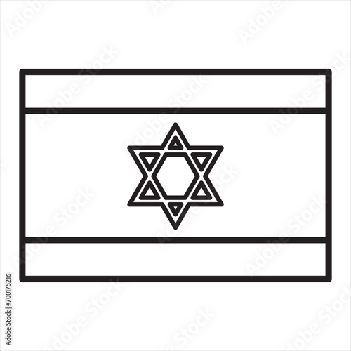 israel flag icon vector isolated. israeli flag line art icon.