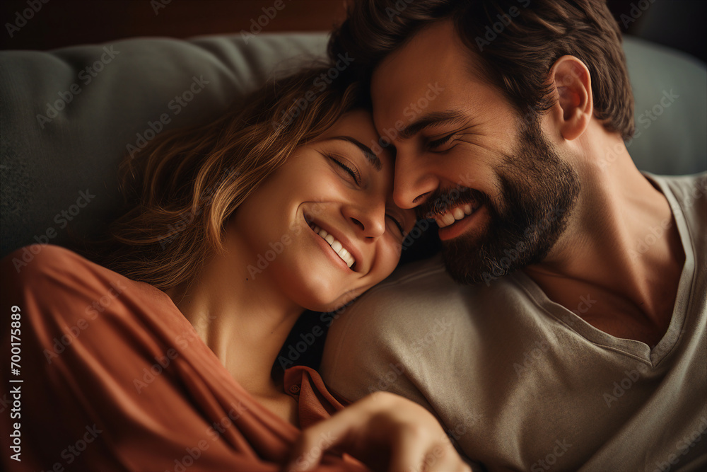 Generative ai creative design collage of happy cozy loving couple spend time together Generative ai creative design collage of happy cozy loving couple spend time together