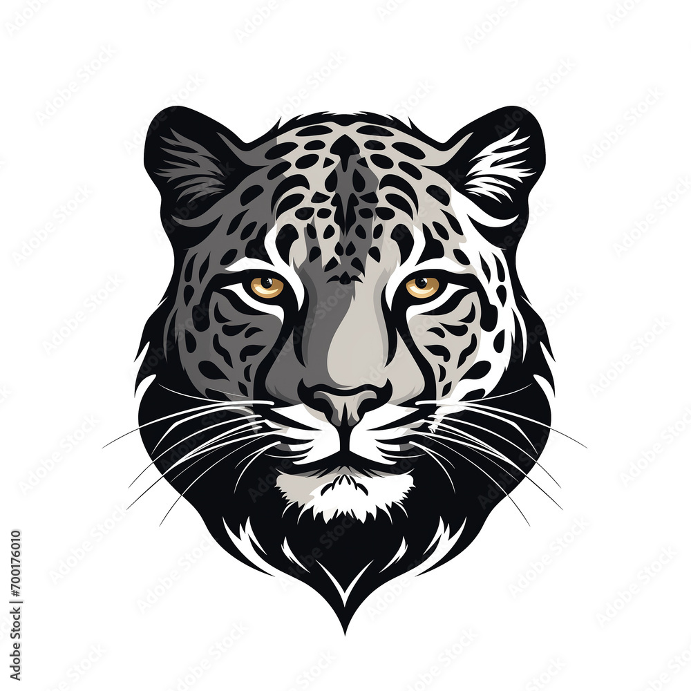 Leopard head isolated on white background Leopard head isolated on white background