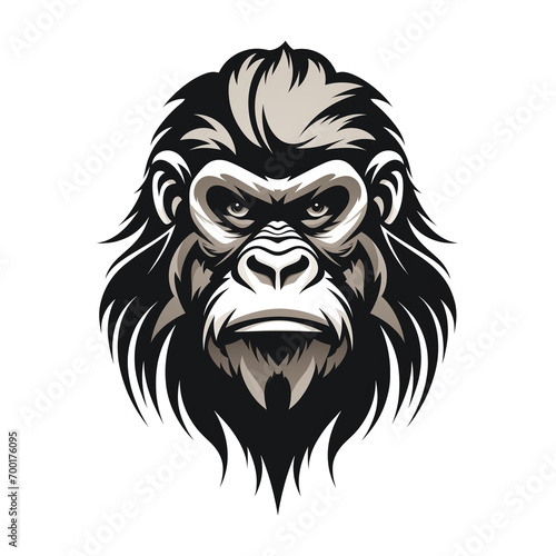 Gorilla head isolated on a transparent background