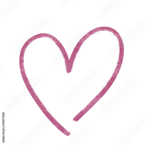 Purple crayon heart, hand drawn design element, transparent