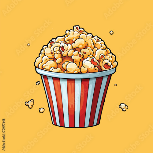 popcorn in a bucket , bowl isolated vector design