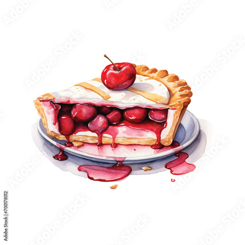 apple pie on a plate isolated vector design