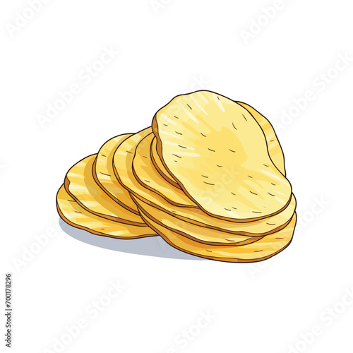 stack of potato chips isolated design