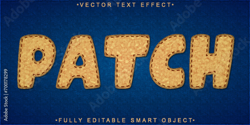 Jean Patch Vector Fully Editable Smart Object Text Effect