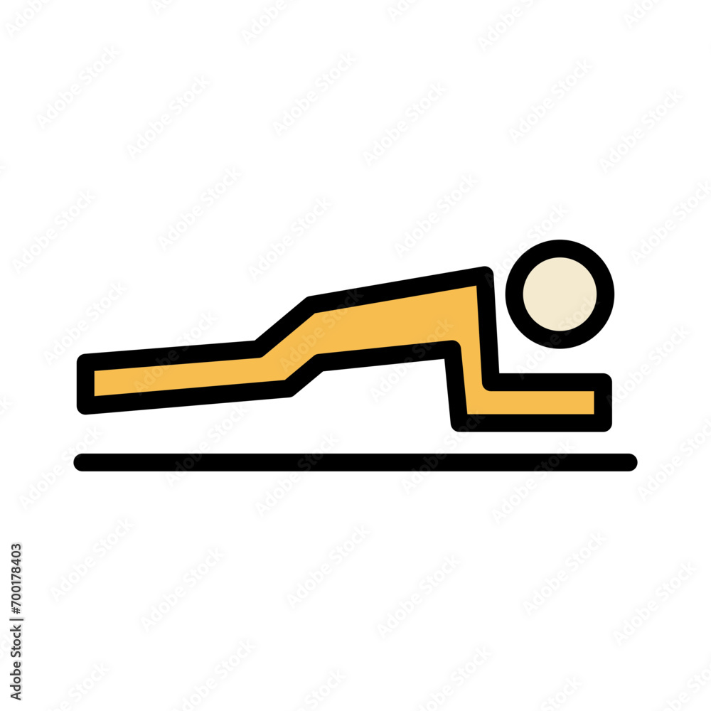 Body Health Pose Filled Outline Icon Body Health Pose Filled Outline Icon