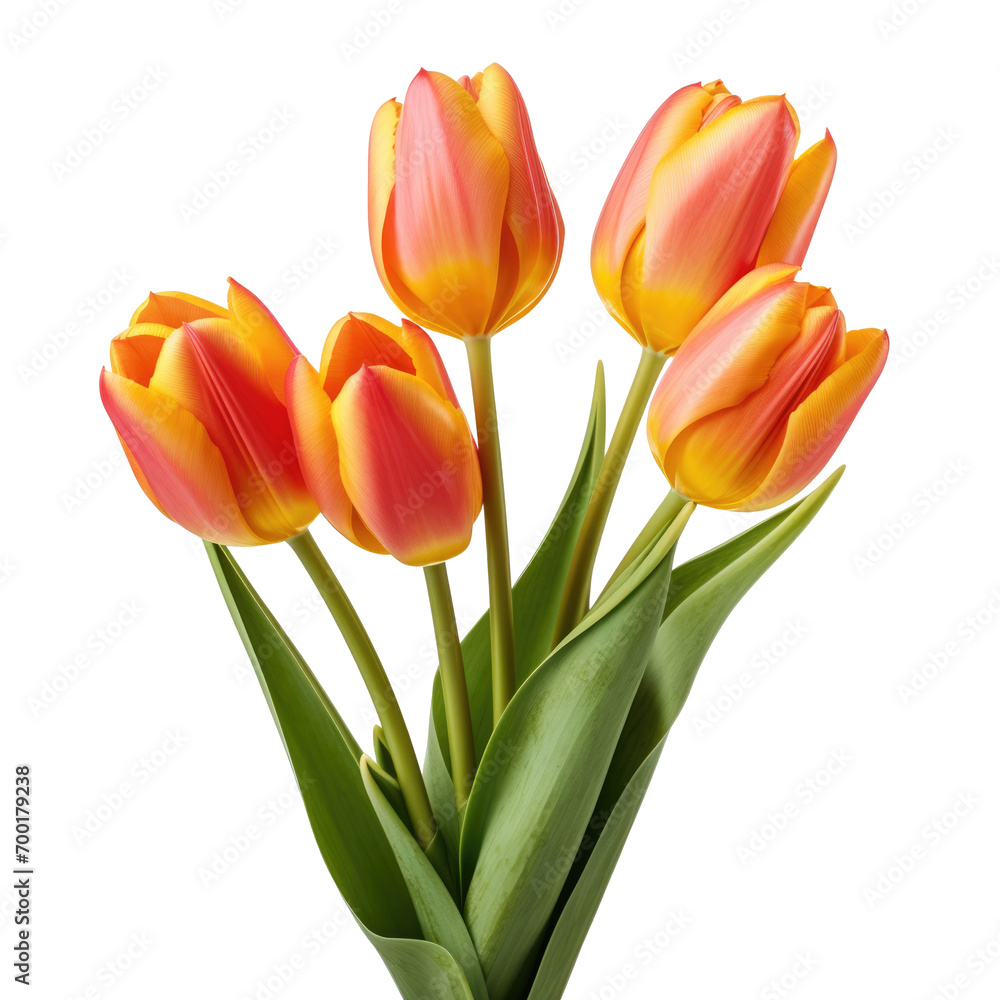 Tulips on white background for decorating projects Tulips on white background for decorating projects