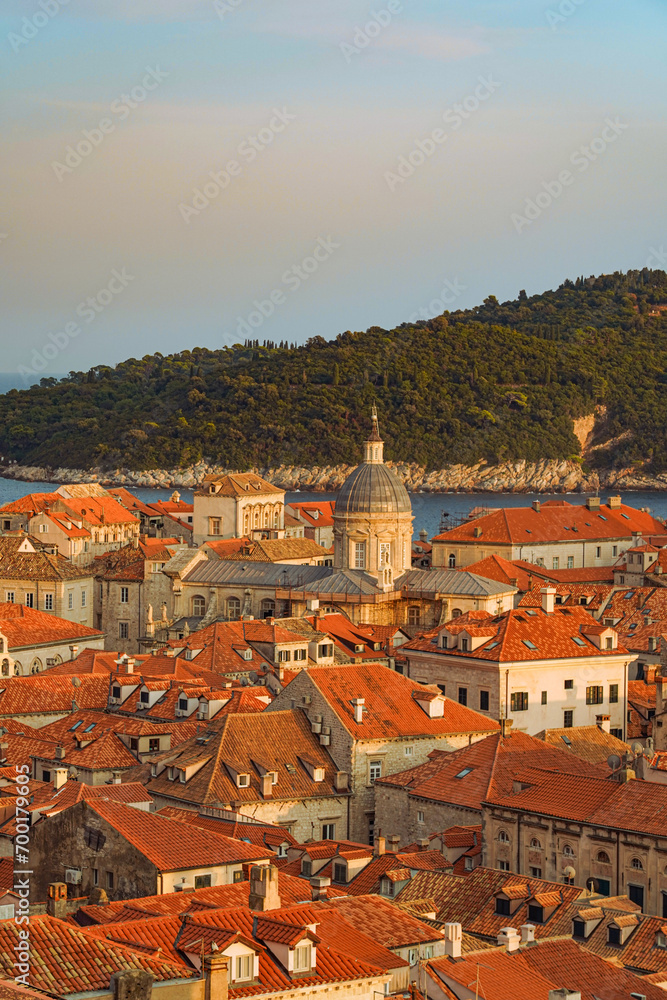 aerial view of the old city Dubrovnik, Croatia, kings landing