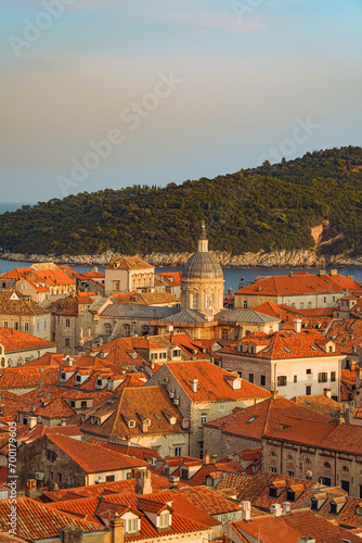 aerial view of the old city Dubrovnik, Croatia, kings landing
