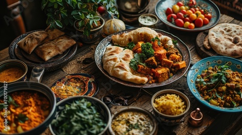 arabic traditional food on the table,