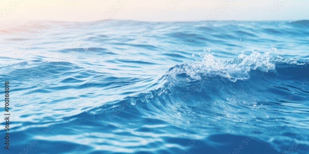 A serene blue ocean surface with gentle waves and a clear sky, embodying tranquility. A serene blue ocean surface with gentle waves and a clear sky, embodying tranquility.