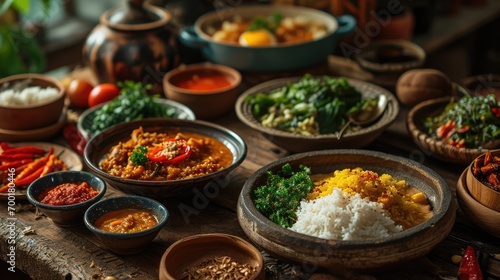 indonesian traditional food on the table, 