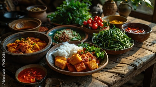 indonesian traditional food on the table  