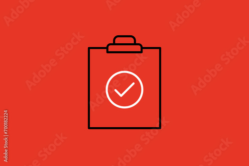 task completed illustration in flat style design. Vector illustration.	