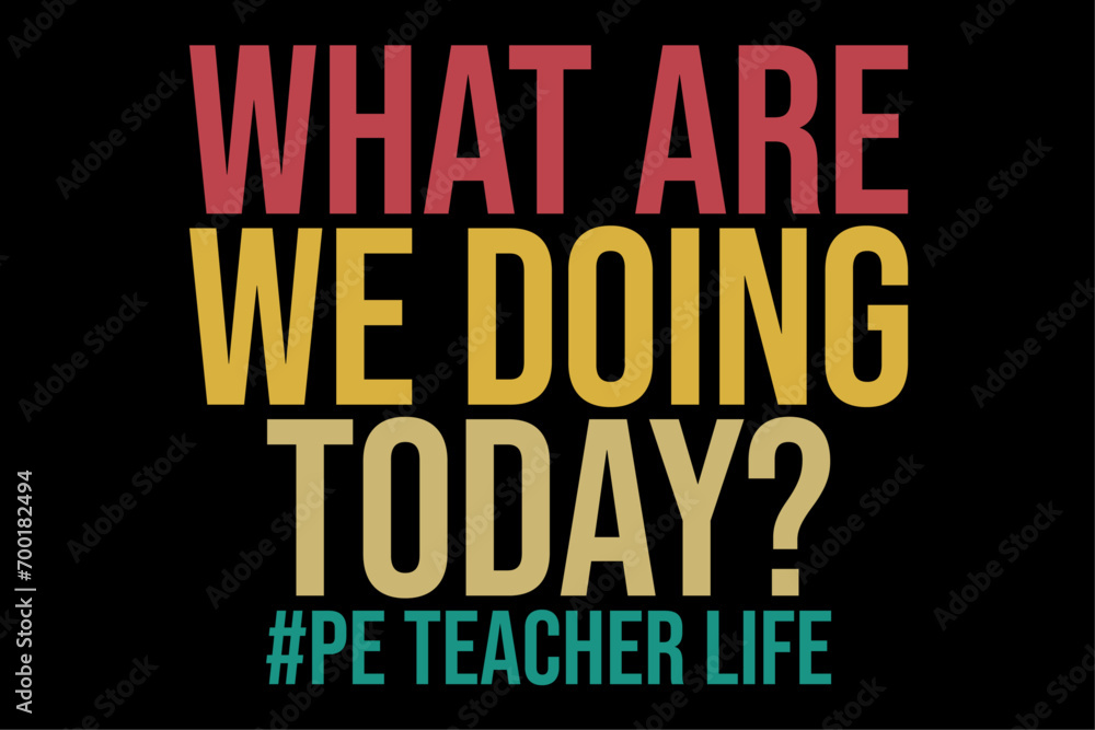 What Are We Doing Today Pe Teacher Life T-Shirt Design