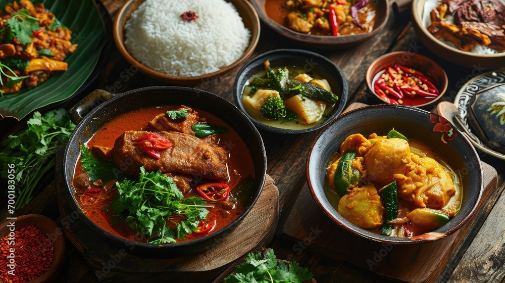 malaysian traditional food on the table, malaysian traditional food on the table,