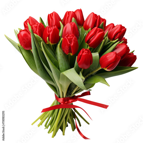 bouquet of red tulips signifies the stability of love, the sincerity and earnestness of the giver, and a love 