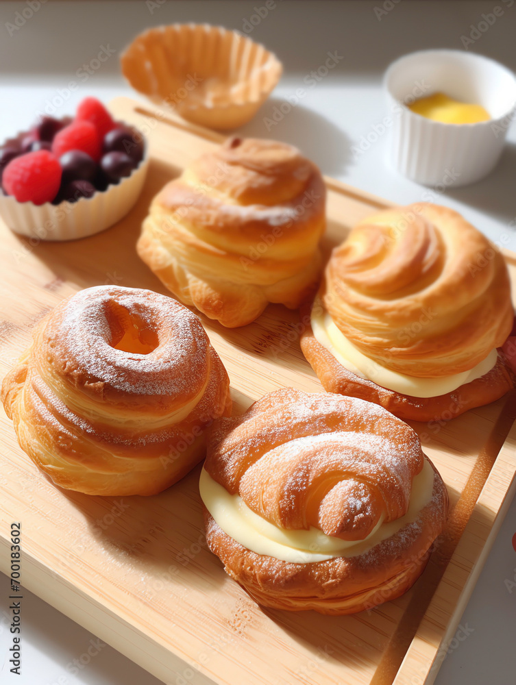 a plate of pastries and berries a plate of pastries and berries