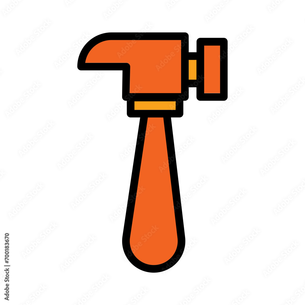 Building Hammer Tool Filled Outline Icon Building Hammer Tool Filled Outline Icon