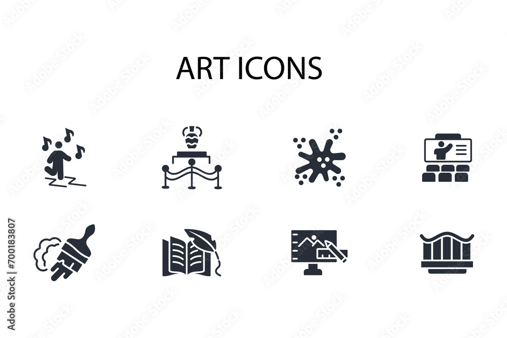 Art icon set.vector.Editable stroke.linear style sign for use web design,logo.Symbol illustration.