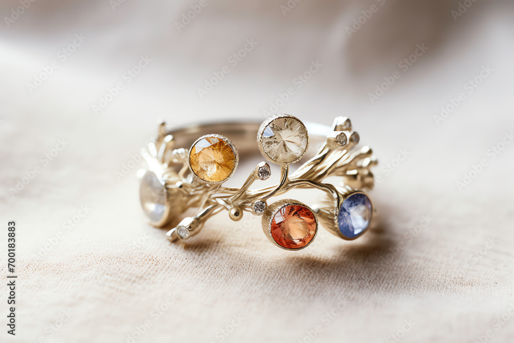 a ring with colorful stones on it a ring with colorful stones on it