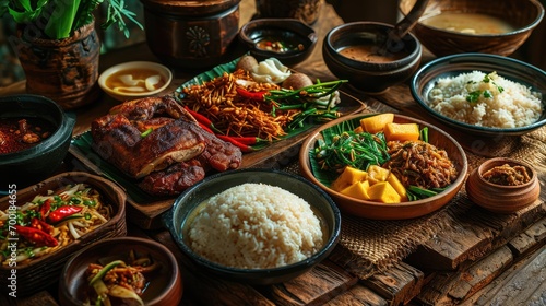 philippines traditional food on the table,  photo