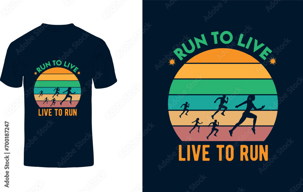 Marathon t shirt design run to live live to run