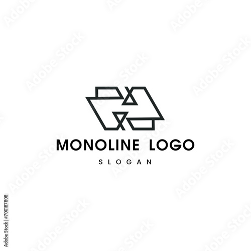 Flat design abstract monoline logo © dhiaarini96
