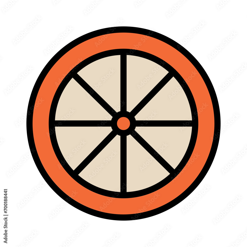 Ring Circle Wheel Filled Outline Icon