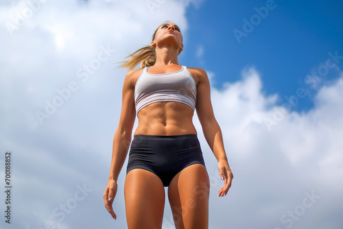 Athletic young woman in sho...