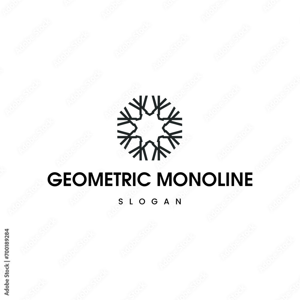 Gemoteric monoline logo vector illustration Gemoteric monoline logo vector illustration