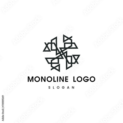 Gemoteric monoline logo vector illustration