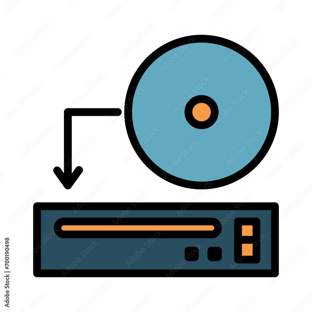 Cd Tech Device Filled Outline Icon Cd Tech Device Filled Outline Icon