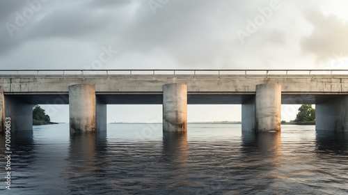 a bridge over water with a railing © Dumitru
