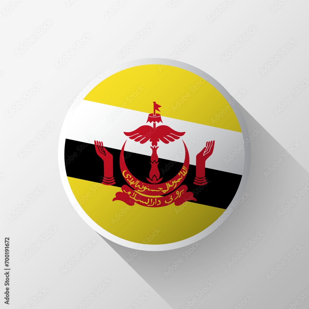 Obraz premium Creative Brunei Flag Circle Badge
