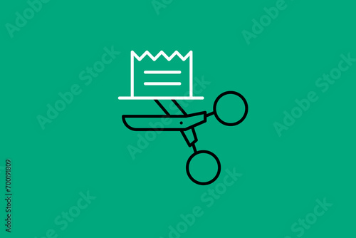 destruction of the check illustration in flat style design. Vector illustration.	