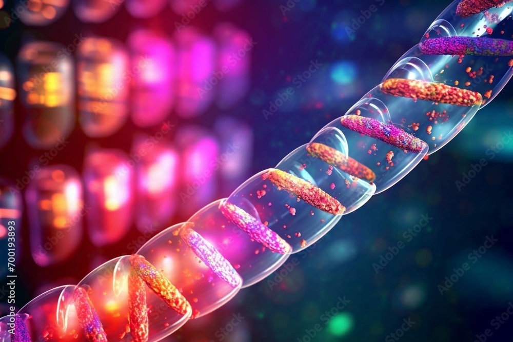 Drug capsule releases medication interacting with DNA strand