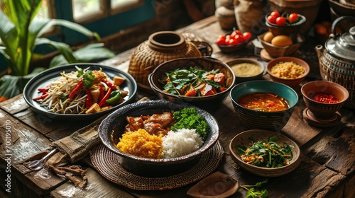 thailand traditional food on the table