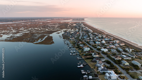 Bilde på lerret Aerial shot of Wrightsville Beach, North Carolina.