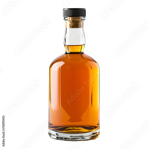 Mock up of an empty liquor bottle for use with your brand on a transparent background PNG.