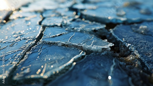 Bluue water drops on a glass Texture